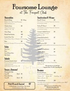 Foursome Lounge Fall 2023 Food Menu