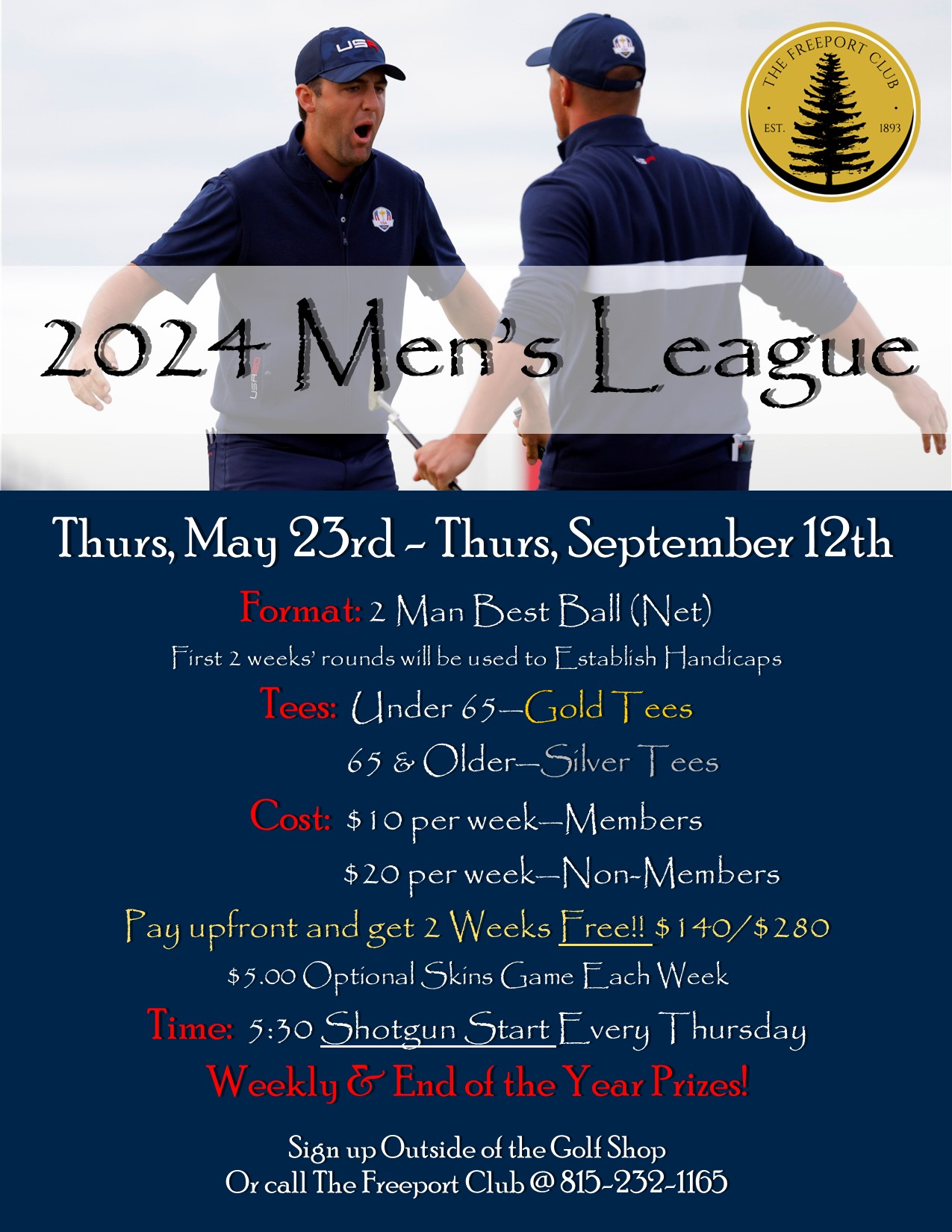 2023 Freeport Club Men's League Flyer